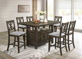 Baron Rustic Espresso 7-Piece Counter Height Dining Set by Happy Homes at Eve Furniture