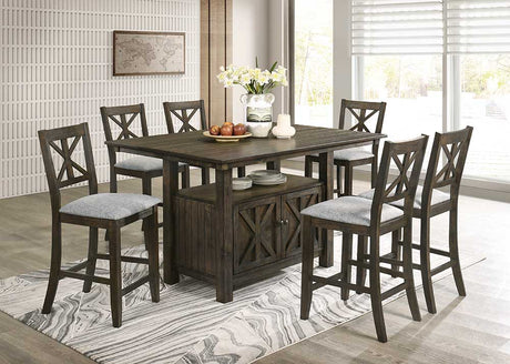 Baron Rustic Espresso 7-Piece Counter Height Dining Set by Happy Homes at Eve Furniture