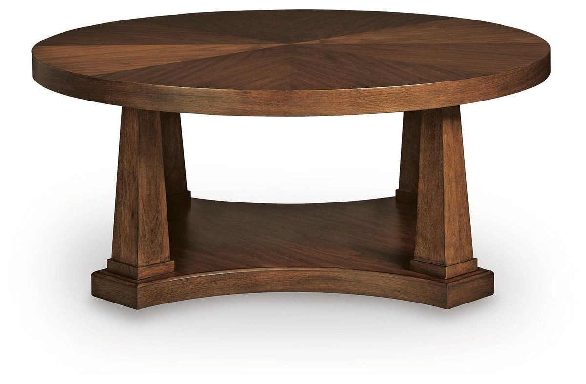 Rustic Plains Warm Brown Coffee Table by Ashley at Eve Furniture