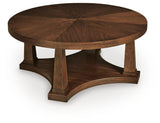 Rustic Plains Warm Brown Coffee Table by Ashley at Eve Furniture