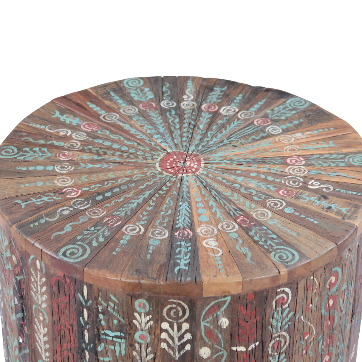 Rustic Roots 20" Hand Painted Round Side Table by Home Trends & Design at Eve Furniture