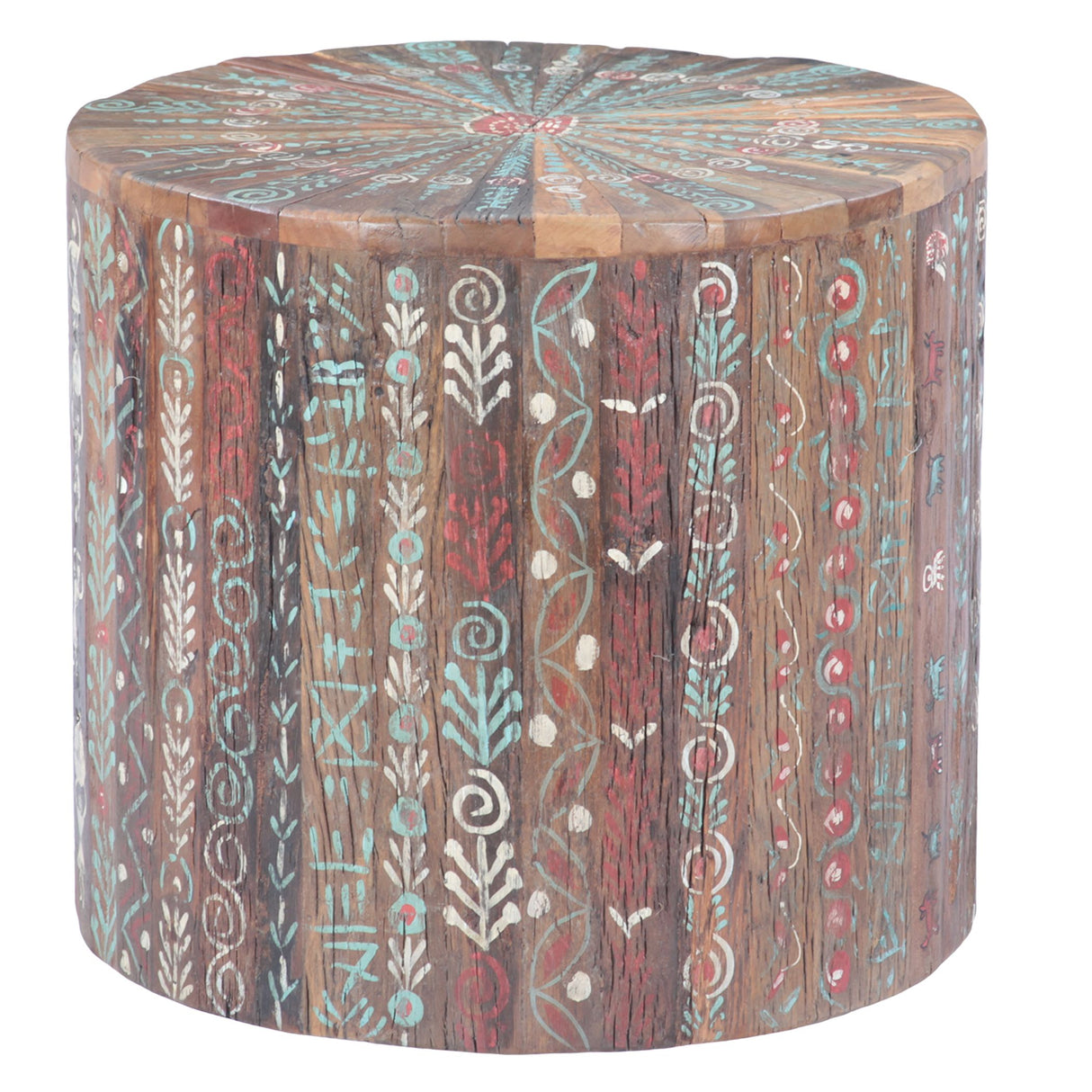 Rustic Roots 20" Hand Painted Round Side Table by Home Trends & Design at Eve Furniture
