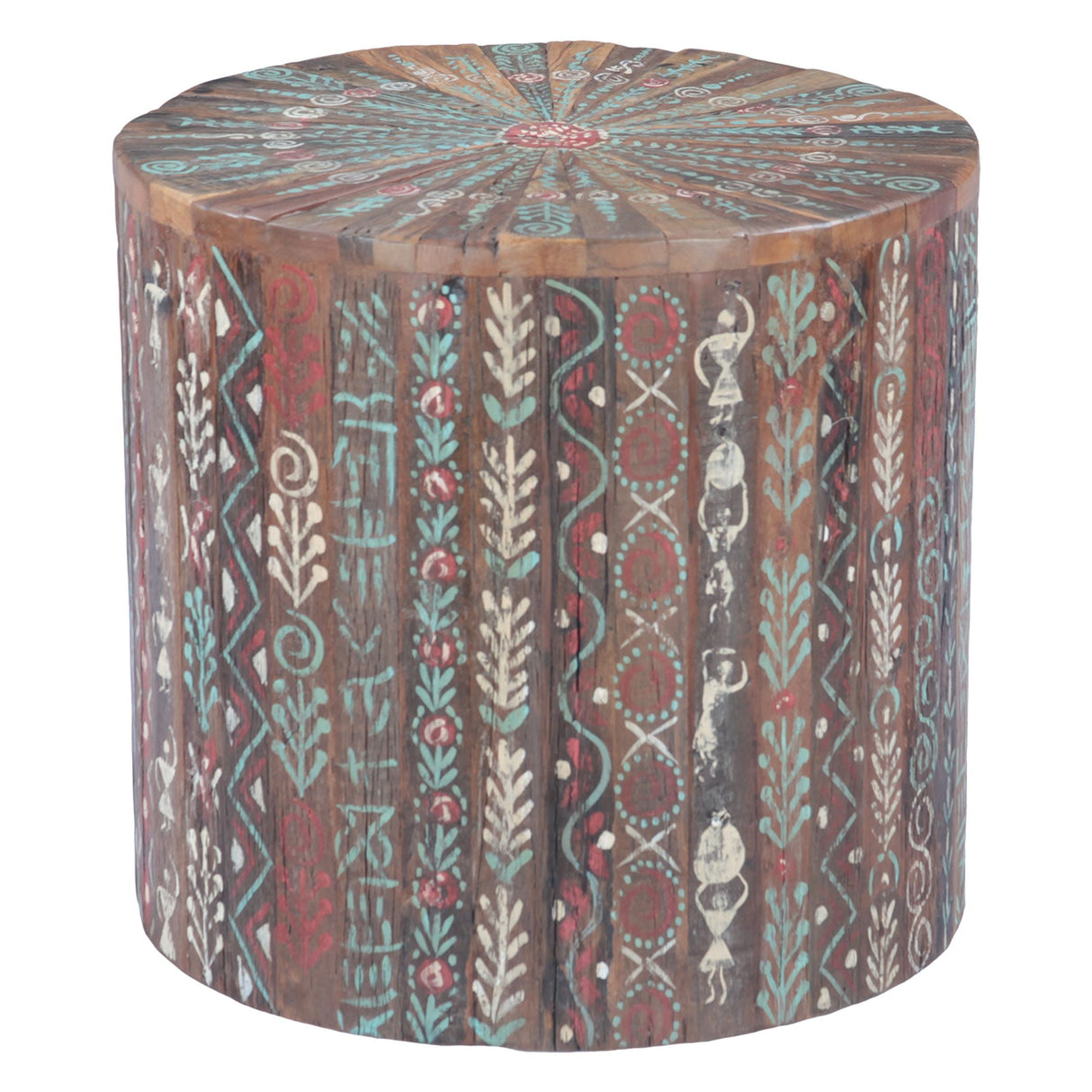Rustic Roots 20" Hand Painted Round Side Table by Home Trends & Design at Eve Furniture