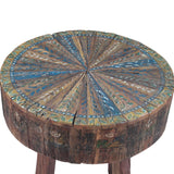 Rustic Roots 22" Hand Painted Round Side Table by Home Trends & Design at Eve Furniture