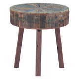 Rustic Roots 22" Hand Painted Round Side Table by Home Trends & Design at Eve Furniture
