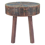 Rustic Roots 22" Hand Painted Round Side Table by Home Trends & Design at Eve Furniture