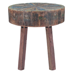 Rustic Roots 22" Hand Painted Round Side Table by Home Trends & Design at Eve Furniture