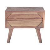 Rustic Roots 22" Hand Painted Square Side Table with Two Drawers