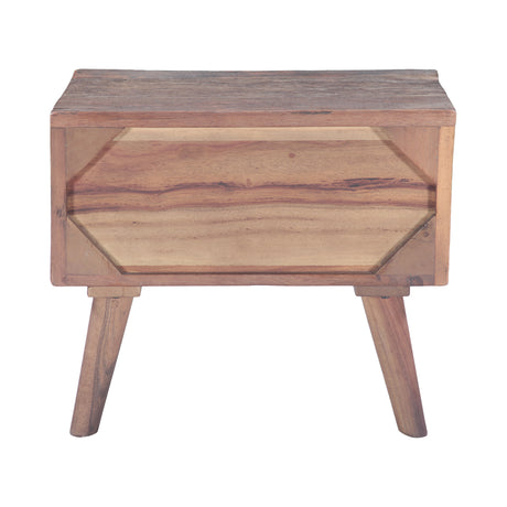 Rustic Roots 22" Hand Painted Square Side Table with Two Drawers by Home Trends & Design at Eve Furniture