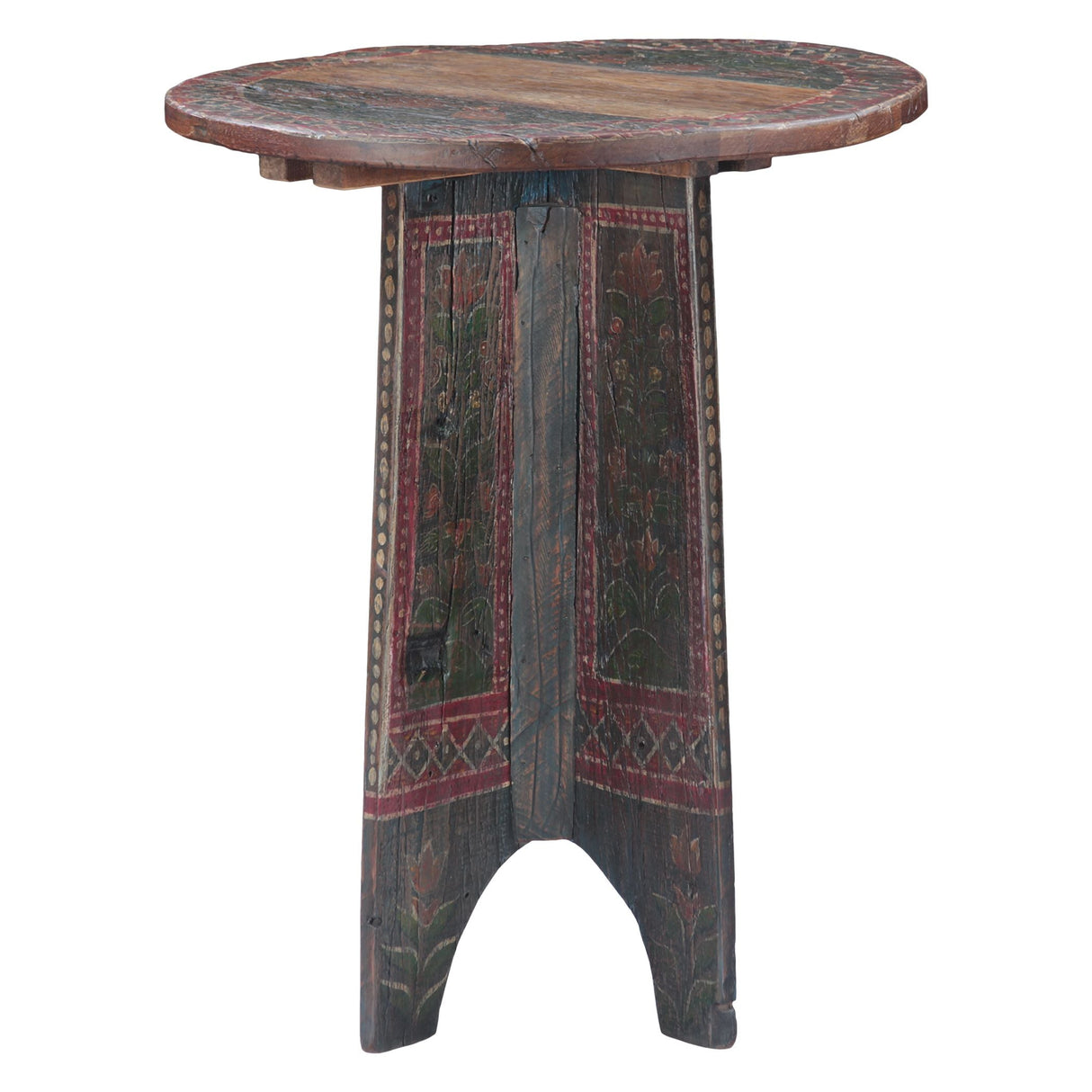 Rustic Roots 24" Hand Painted Round Side Table by Home Trends & Design at Eve Furniture