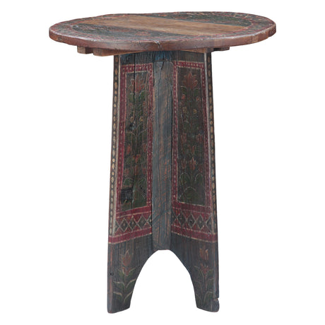 Rustic Roots 24" Hand Painted Round Side Table by Home Trends & Design at Eve Furniture