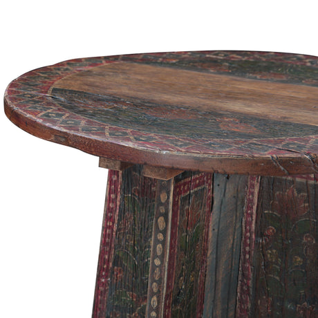 Rustic Roots 24" Hand Painted Round Side Table by Home Trends & Design at Eve Furniture