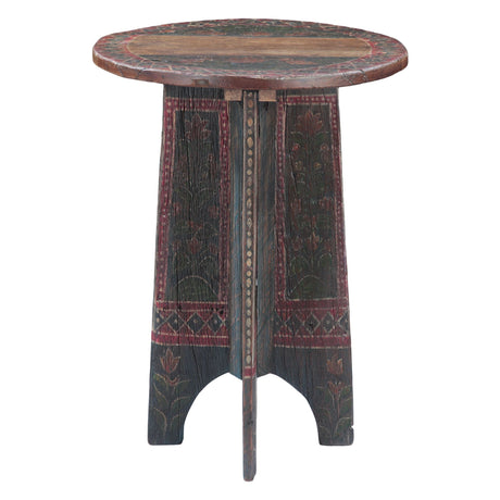 Rustic Roots 24" Hand Painted Round Side Table by Home Trends & Design at Eve Furniture