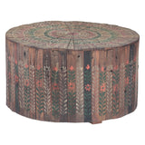 Rustic Roots 32" Hand Painted Round Coffee Table with Storage Drawer by Home Trends & Design at Eve Furniture