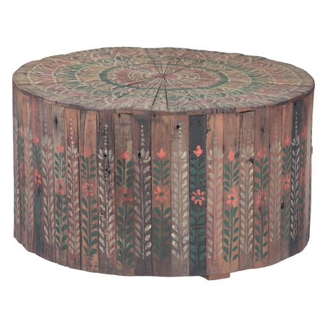 Rustic Roots 32" Hand Painted Round Coffee Table with Storage Drawer by Home Trends & Design at Eve Furniture
