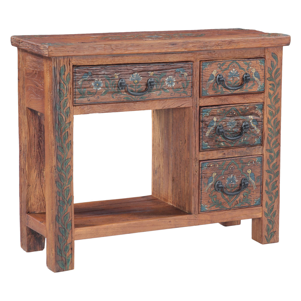 Rustic Roots 36" Hand Painted Console Table with Four Drawers by Home Trends & Design at Eve Furniture