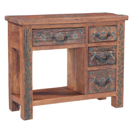 Rustic Roots 36" Hand Painted Console Table with Four Drawers by Home Trends & Design at Eve Furniture