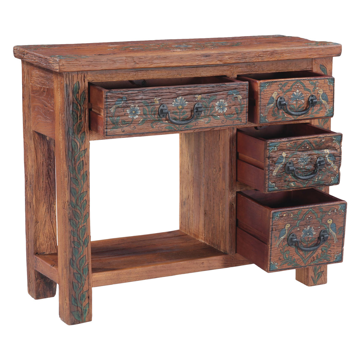 Rustic Roots 36" Hand Painted Console Table with Four Drawers by Home Trends & Design at Eve Furniture