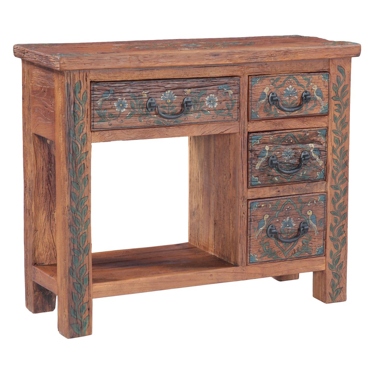 Rustic Roots 36" Hand Painted Console Table with Four Drawers by Home Trends & Design at Eve Furniture