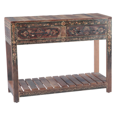 Rustic Roots 40" Hand Painted Console Table with Two Drawers by Home Trends & Design at Eve Furniture