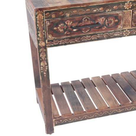 Rustic Roots 40" Hand Painted Console Table with Two Drawers by Home Trends & Design at Eve Furniture