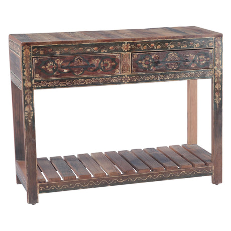 Rustic Roots 40" Hand Painted Console Table with Two Drawers by Home Trends & Design at Eve Furniture