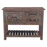 Rustic Roots 47" Hand Painted Console Table with Three Drawers by Home Trends & Design at Eve Furniture