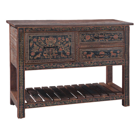 Rustic Roots 47" Hand Painted Console Table with Three Drawers by Home Trends & Design at Eve Furniture