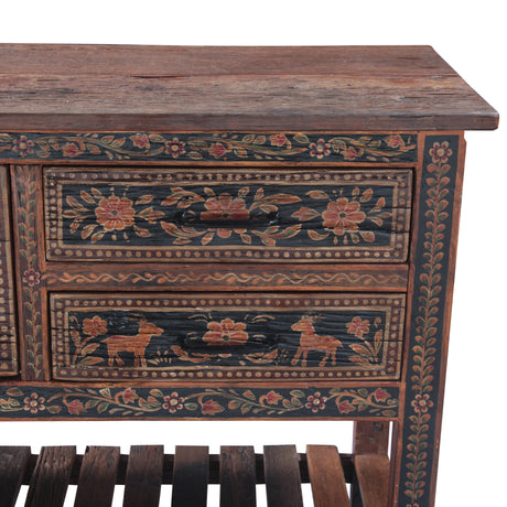 Rustic Roots 47" Hand Painted Console Table with Three Drawers by Home Trends & Design at Eve Furniture