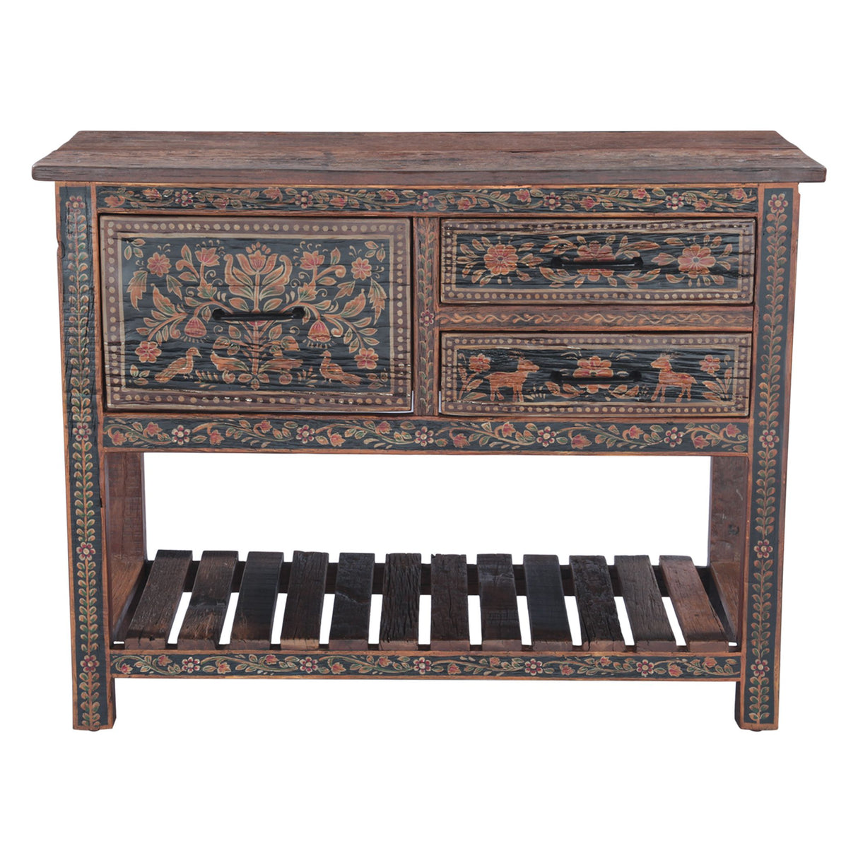 Rustic Roots 47" Hand Painted Console Table with Three Drawers by Home Trends & Design at Eve Furniture