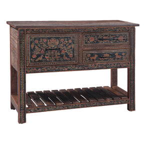 Rustic Roots 47" Hand Painted Console Table with Three Drawers by Home Trends & Design at Eve Furniture