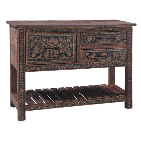 Rustic Roots 47" Hand Painted Console Table with Three Drawers by Home Trends & Design at Eve Furniture