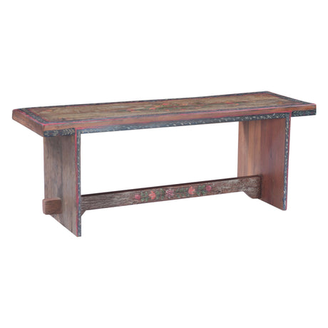 Rustic Roots 48" Hand Painted Bench by Home Trends & Design at Eve Furniture