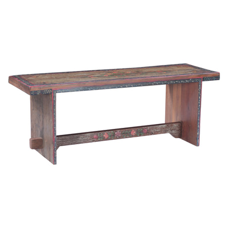 Rustic Roots 48" Hand Painted Bench by Home Trends & Design at Eve Furniture