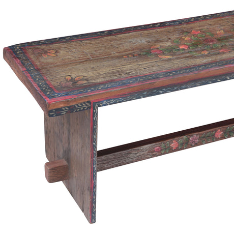 Rustic Roots 48" Hand Painted Bench by Home Trends & Design at Eve Furniture