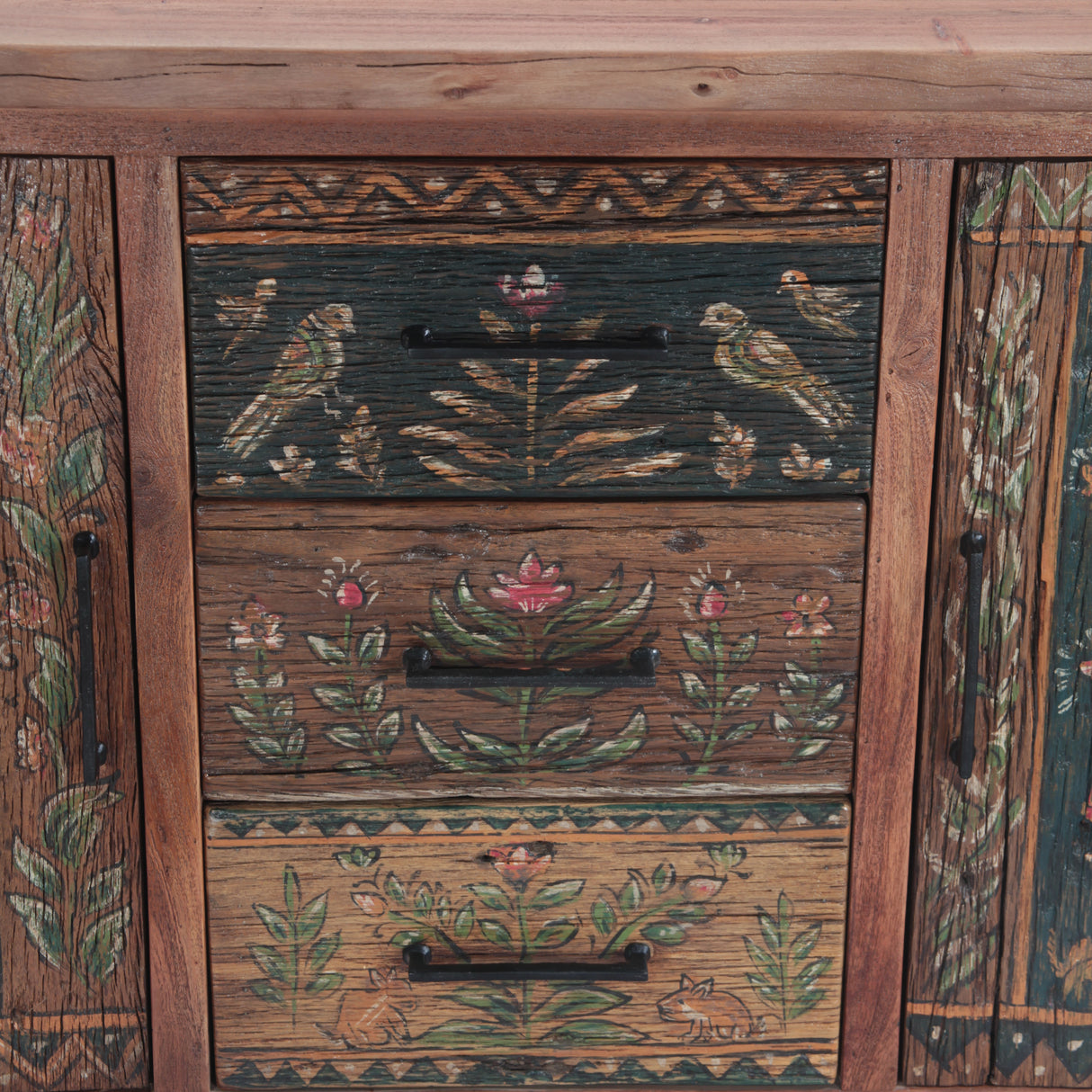 Rustic Roots 60" Hand Painted Sideboard with Two Doors and Three Drawers by Home Trends & Design at Eve Furniture