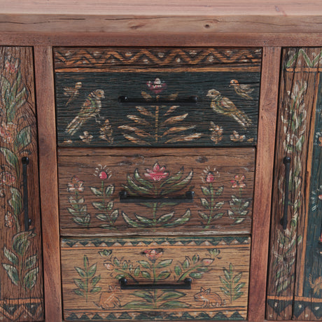 Rustic Roots 60" Hand Painted Sideboard with Two Doors and Three Drawers by Home Trends & Design at Eve Furniture