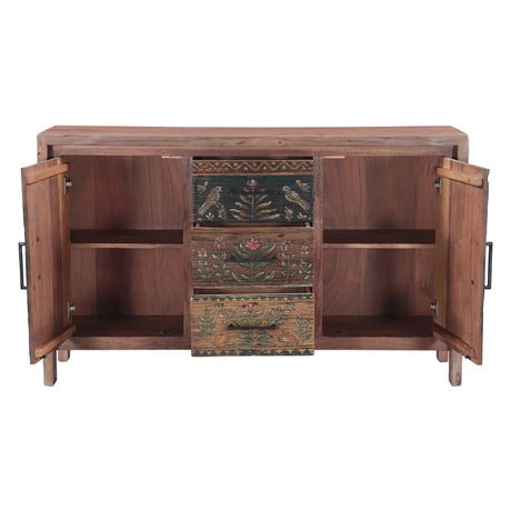 Rustic Roots 60" Hand Painted Sideboard with Two Doors and Three Drawers by Home Trends & Design at Eve Furniture