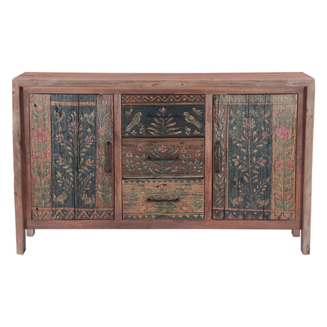 Rustic Roots 60" Hand Painted Sideboard with Two Doors and Three Drawers by Home Trends & Design at Eve Furniture