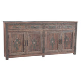 Rustic Roots 79" Hand Painted Sideboard with Four Doors and Four Drawers by Home Trends & Design at Eve Furniture