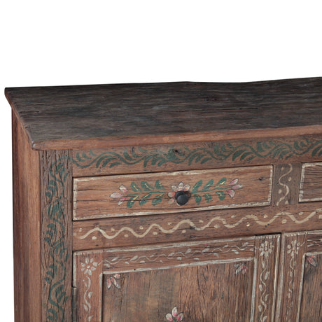 Rustic Roots 79" Hand Painted Sideboard with Four Doors and Four Drawers by Home Trends & Design at Eve Furniture