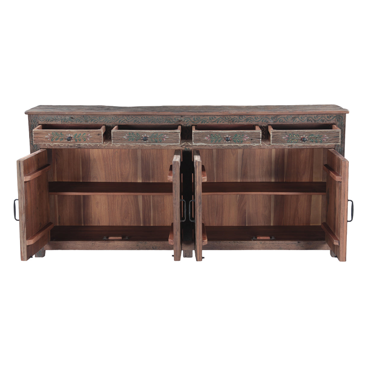 Rustic Roots 79" Hand Painted Sideboard with Four Doors and Four Drawers by Home Trends & Design at Eve Furniture