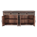Rustic Roots 79" Hand Painted Sideboard with Four Doors and Four Drawers by Home Trends & Design at Eve Furniture