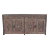 Rustic Roots 79" Hand Painted Sideboard with Four Doors and Four Drawers by Home Trends & Design at Eve Furniture