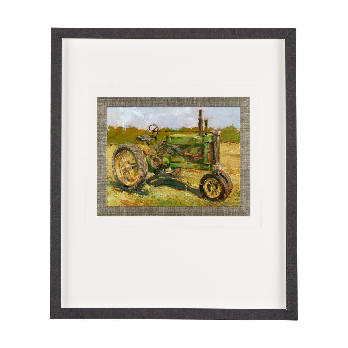 Rustic Tractors I by Mercana Studio a Hand Embellished Textured Framed Art Print Matted under Glass by Mercana at Eve Furniture