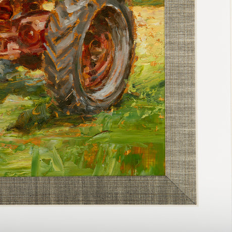 Rustic Tractors II by Mercana Studio a Hand Embellished Textured Framed Art Print Matted under Glass by Mercana at Eve Furniture
