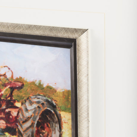 Rustic Tractors II by Mercana Studio a Hand Embellished Textured Framed Art Print Matted under Glass by Mercana at Eve Furniture