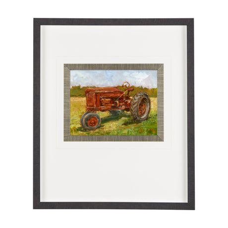 Rustic Tractors II by Mercana Studio a Hand Embellished Textured Framed Art Print Matted under Glass by Mercana at Eve Furniture