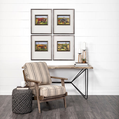 Rustic Tractors III by Mercana Studio Hand Embellished Textured Framed Art Print Matted under Glass by Mercana at Eve Furniture