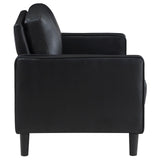 Ruth 2-piece Upholstered Track Arm Sofa Set Black by Coaster at Eve Furniture